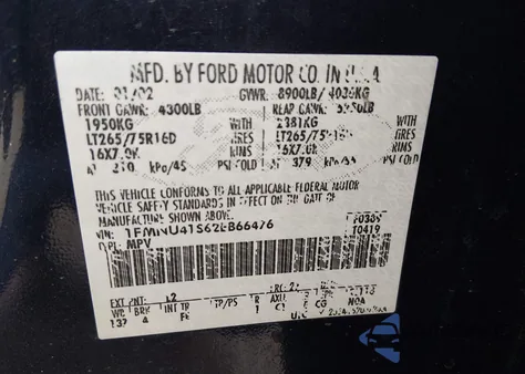 2002 Ford Excursion Xlt из США, поврежденный, VIN 1FMNU41S62EB66476